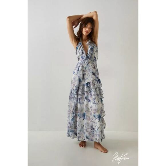 Nasty Gal X Nick Fierro Tattoo Ruffle Maxi Dress - Picture 8 of 8